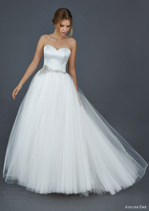atelier aimee 2016 hilary strapless sweetheart tulle ball gown wedding dress
