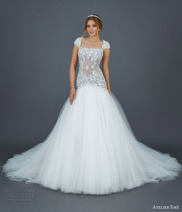 atelier eme 2016 bridal elisabeth tulle ball gown wedding dress hand embroidered bodice