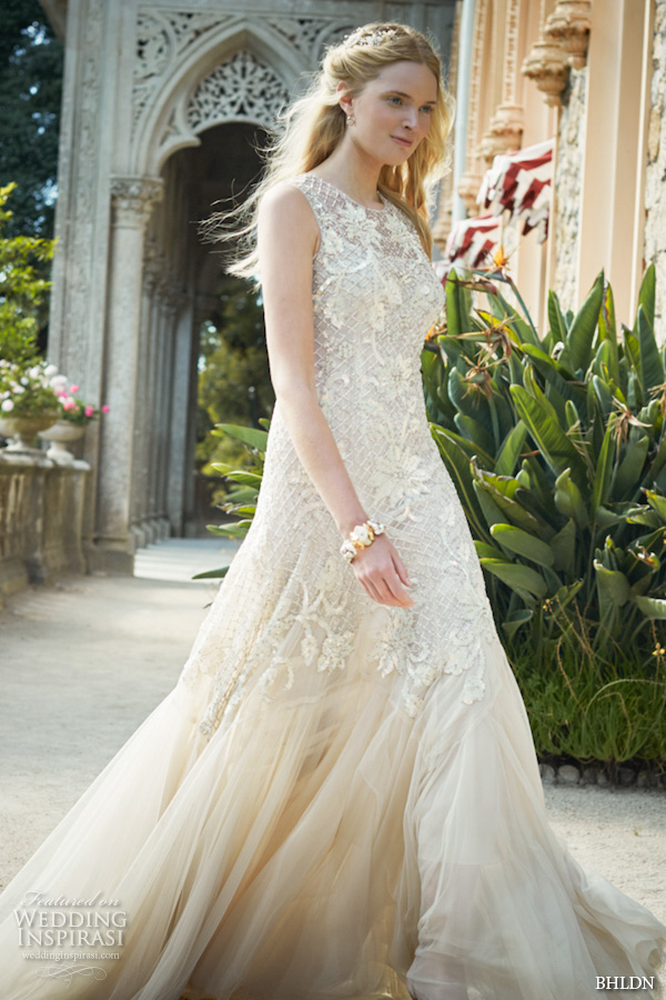 bhldn fall 2015 wedding dresses sleeveless jewel neckline lace embroidery layered tulle stunning wedding dress wesley