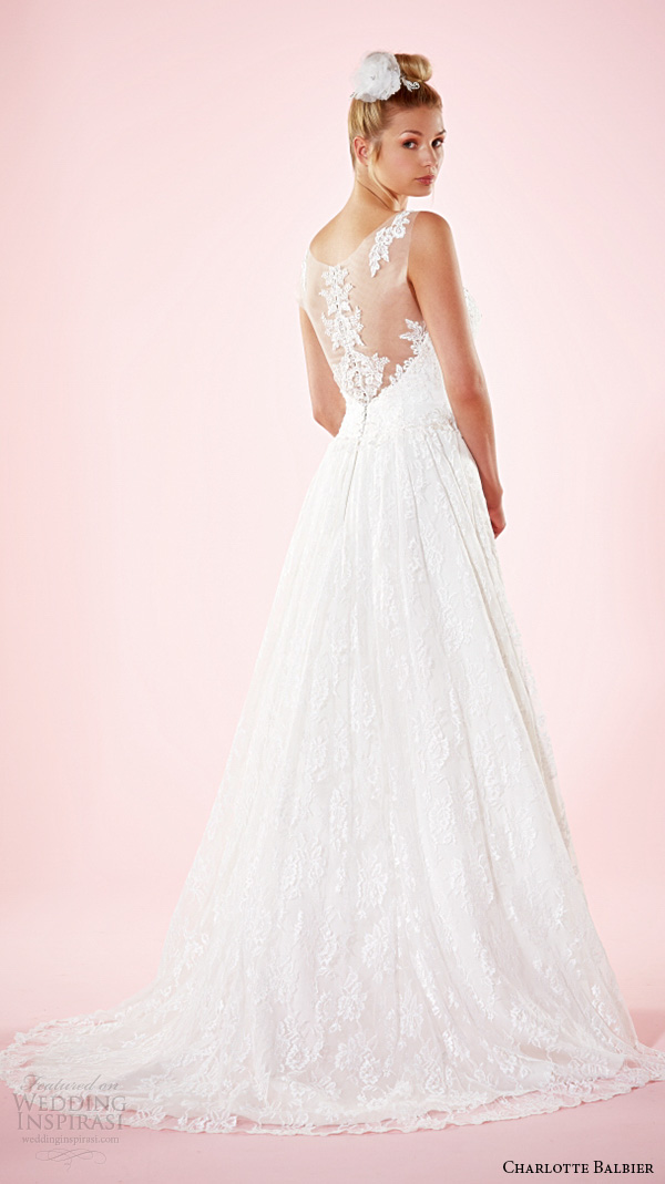 charlotte balbier 2016 bridal dresses floral lace strap semi sweetheart neckline romantic a line wedding gown  aliona back