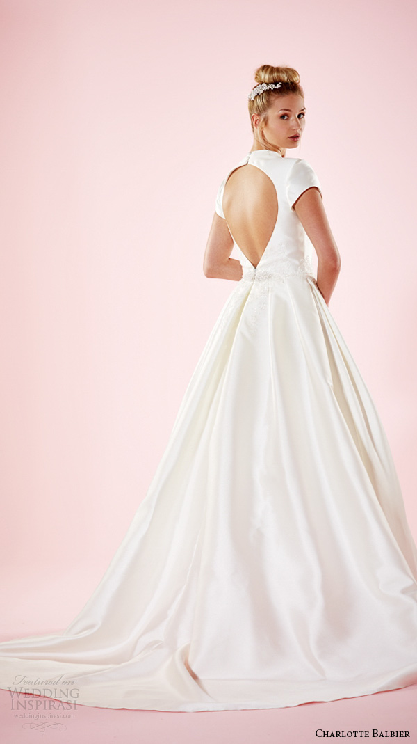charlotte balbier 2016 bridal dresses short sleeves v neckline sleek jeweled belt keyhole back wedding ball gown tarron