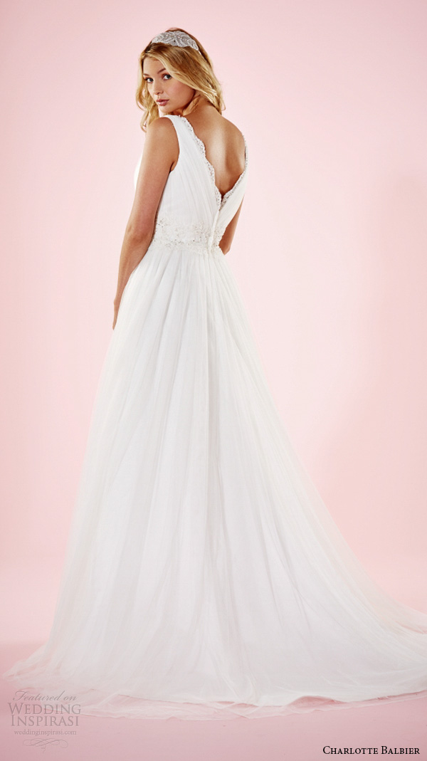 charlotte balbier 2016 bridal dresses thick strap v neckline beaded waist pretty a line wedding gown amba back