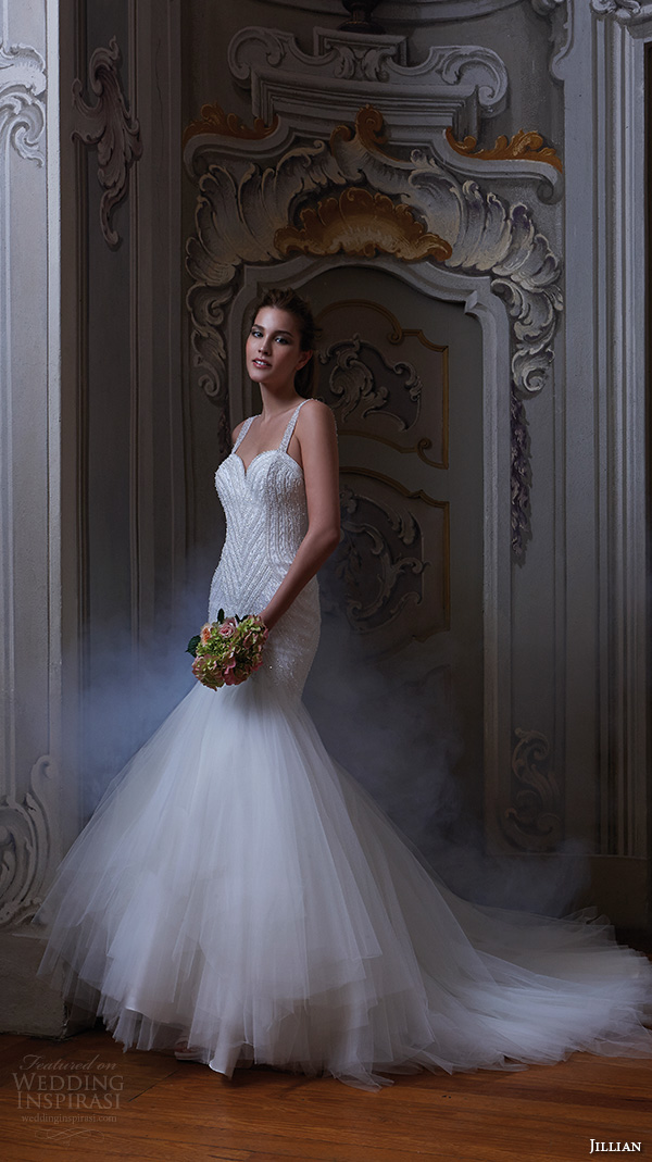 jillian 2016 wedding dresses beaded strap sweet heart deep neckline embroidered bodice fit to flare beautiful mermaid wedding dress corinna