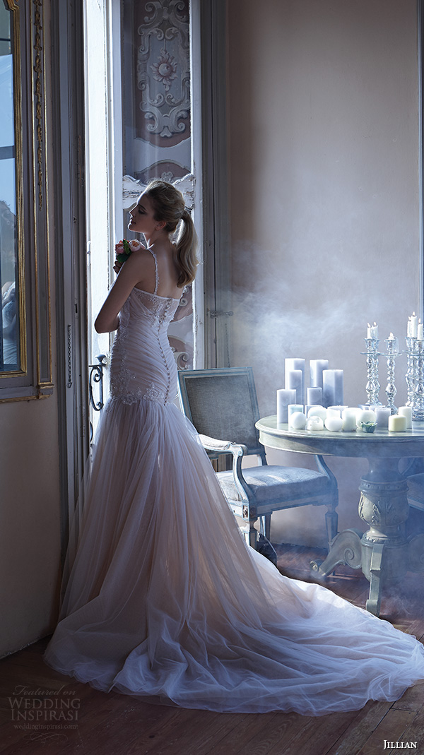jillian 2016 wedding dresses spagetti strap sweetheart neckline embellished beaded ruched bodice gorgeous fit to flare wedding dress cecilia back view jillian 2016 wedding dresses spagetti strap sweetheart neckline embellished beaded ruched bodice gorgeous fit to flare wedding dress cecilia back view