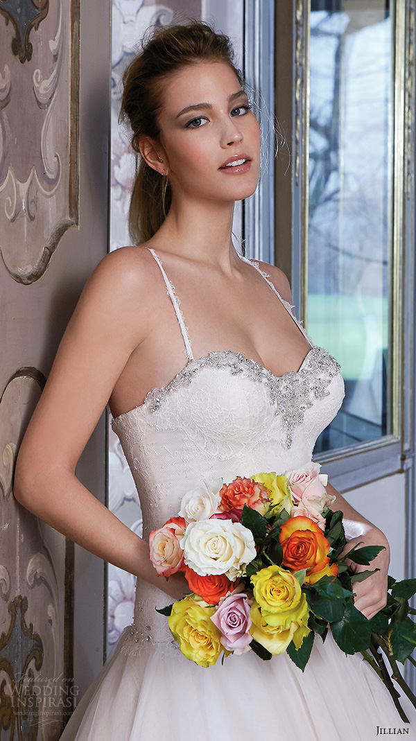 jillian 2016 wedding dresses spagetti strap sweetheart neckline jeweled bustier bodice drop waist beautiful a line wedding dress celeste closeup