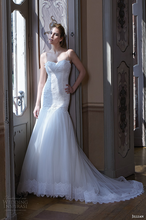 jillian 2016 wedding dresses spagetti strap sweetheart neckline tulle drop waist skirt a line wedding dress clarissa