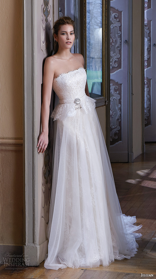 jillian 2016 wedding dresses srtapless straigh across neckline beautiful tulle a line wedding dress camilla