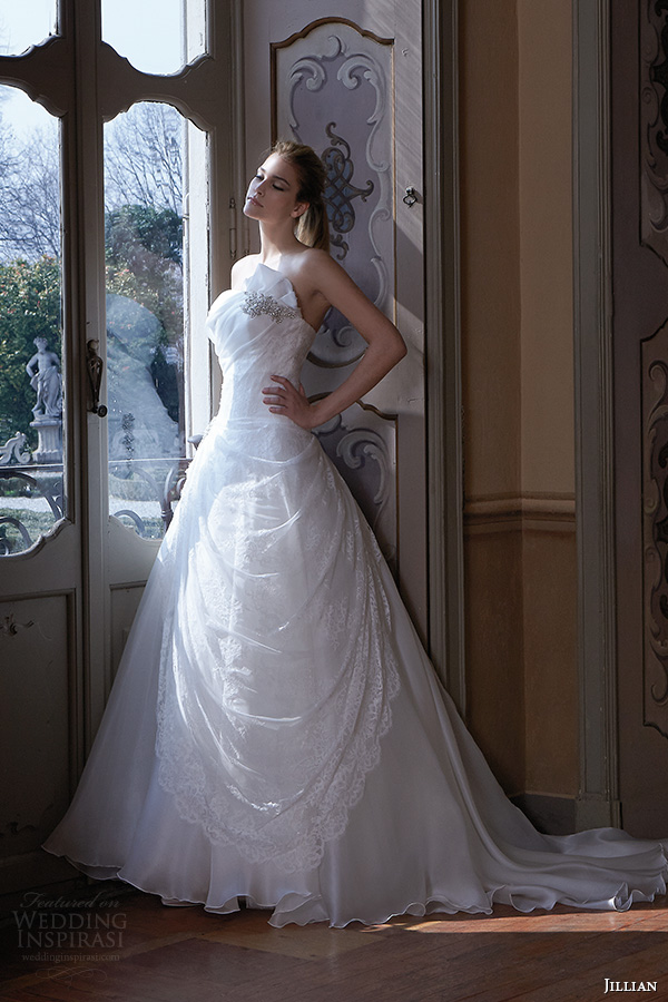 jillian 2016 wedding dresses strapless straight across neckline drop waist a line wedding dress carrie