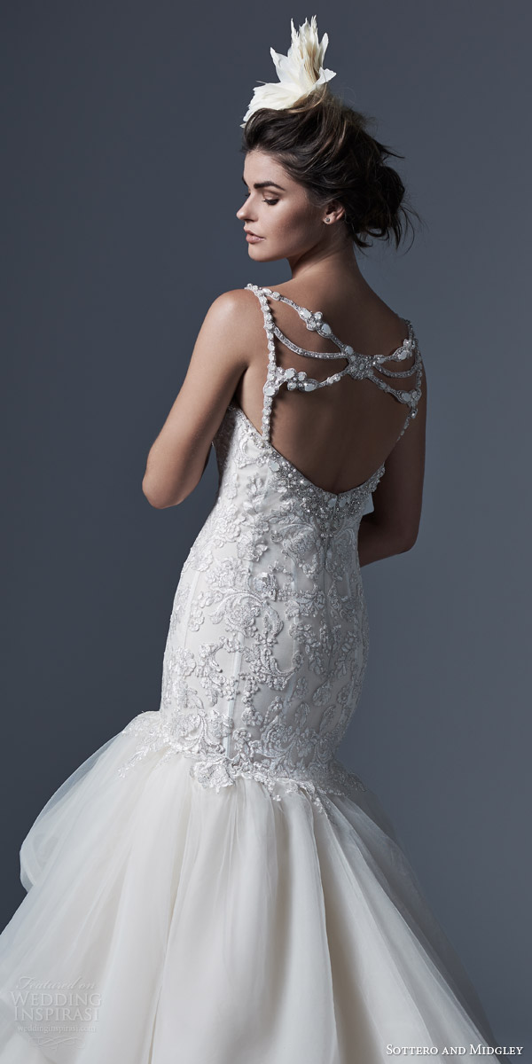 sottero and midgley bridal fall 2015 2016 hamilton strapless fit flare mermaid wedding dress separate detachable straps back view sottero and midgley bridal fall 2015 2016 hamilton strapless fit flare mermaid wedding dress separate detachable straps back view