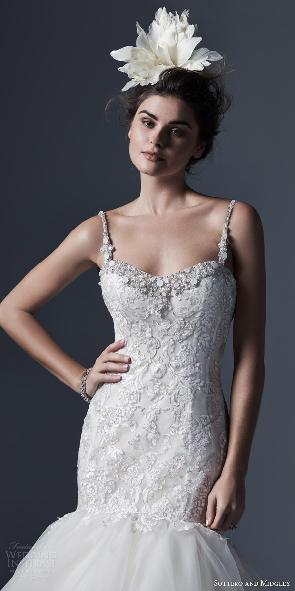 sottero and midgley bridal fall 2015 2016 hamilton strapless fit flare mermaid wedding dress separate detachable straps