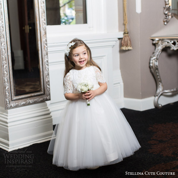 stellina cute couture 2015 2016 adorable designer flower girl dress with sleeves