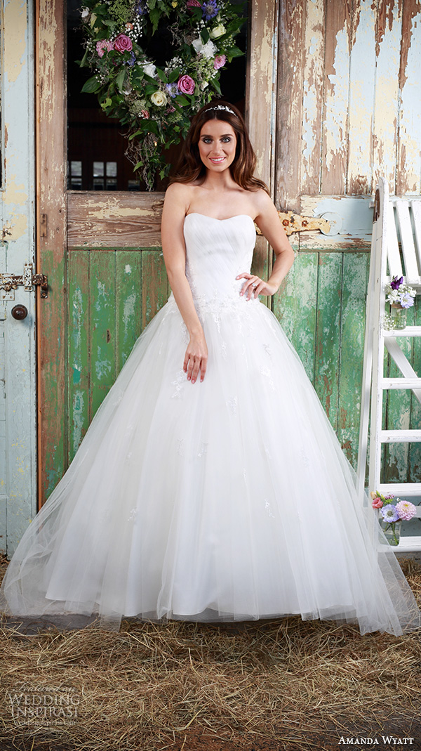 amanda wyatt 2016 bridal dresses beautiful a  line ball gown wedding dress sweetheart neckline tulle skirt style blossom