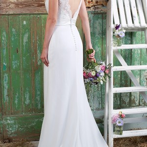 amanda wyatt 2016 bridal dresses beautiful sheath wedding dress cap sleeves scallop v neckline lace bodice with belt style hermione v open back