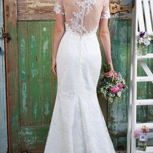 amanda wyatt 2016 bridal dresses beautiful sheath wedding dress illusion sweetheart neckline short sleeves lace floral back style honesty