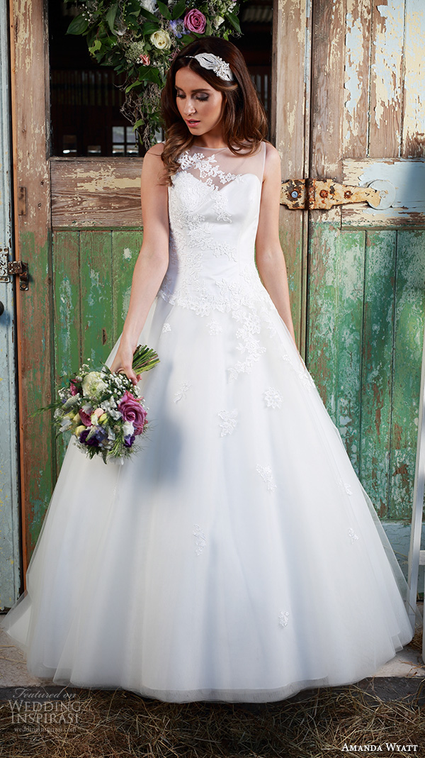 amanda wyatt 2016 bridal dresses pretty  a  line wedding dress illusion sweetheart neckline floral embroidery style ailsa