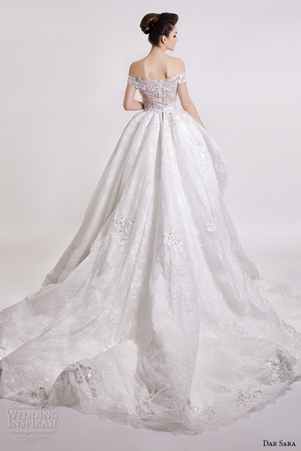 Gorgeous Shiny Ball Gown Long Sleeve Chapel Train Wedding Dress - Elsi John