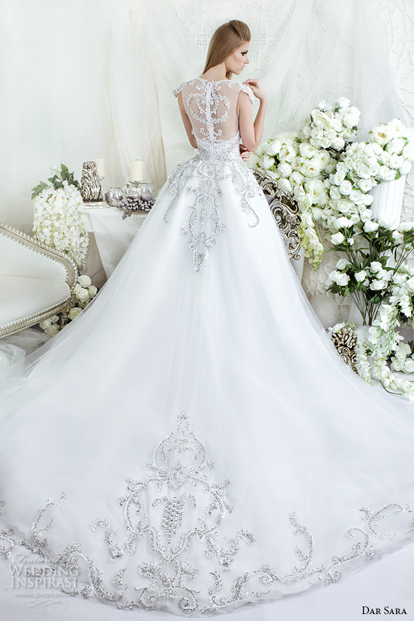 dar sara bridal 2016 wedding dresses stunning illusion back beaded embroidered ball gown