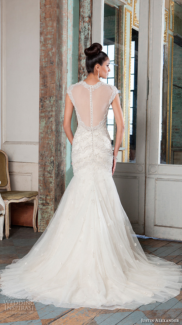 justin alexander signature spring 2016 beautiful mermaid wedding dress fit flare trumpet halter neck beaded embroidery bodice illusion back 9808  