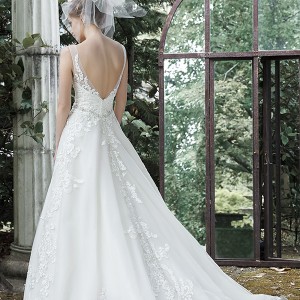 maggie sottero fall 2015 wedding dresses beautiful a line ball gown lace strap v neckline embroidered bodice sybil back