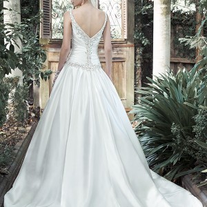maggie sottero fall 2015 wedding dresses beautiful a line ball gown scoop neckline pleated bodice skirt with pockets astonia back