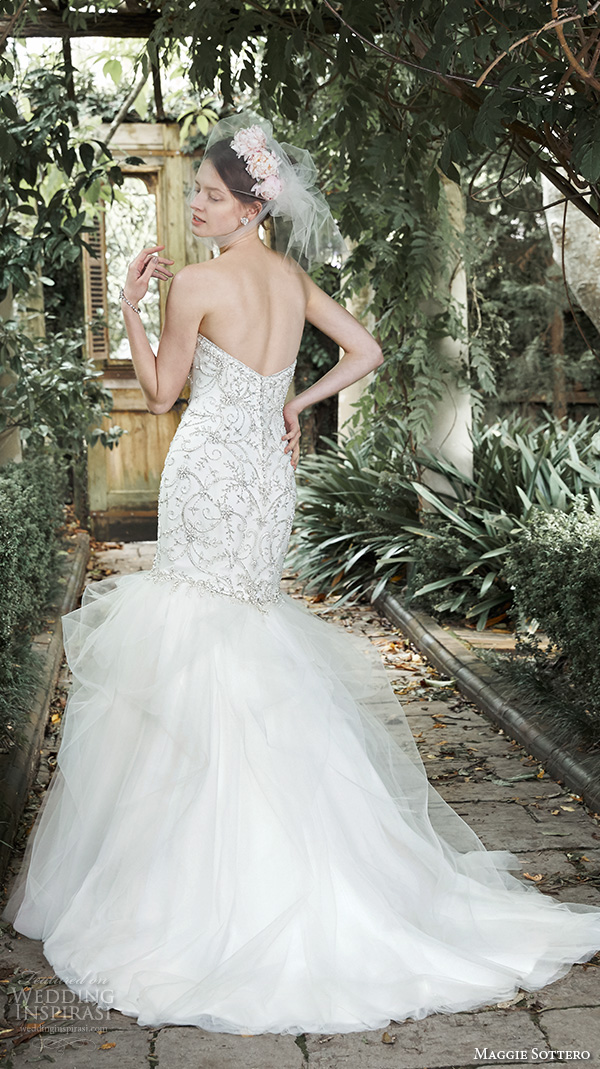 maggie sottero fall 2015 wedding dresses beautiful mermaid gown strapless sweetheart neckline crystals beaded bodice kennedy back