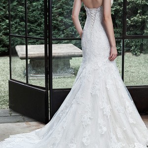 maggie sottero fall 2015 wedding dresses gorgeous mermaid gown fit flare trumpet strapless sweetheart neckline crystal lace embroidery amarosa back