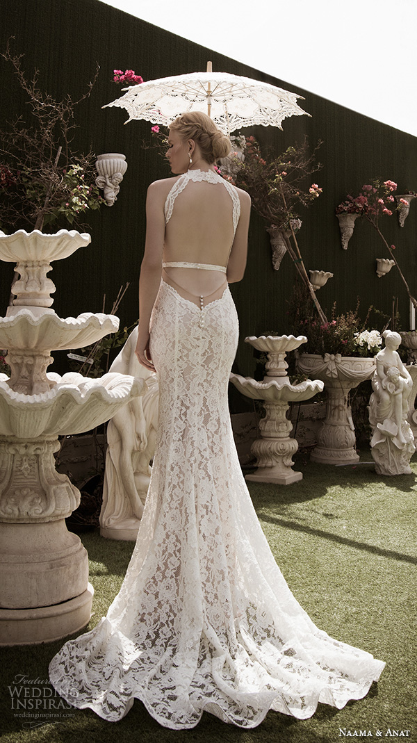 naama anat fall 2016 bridal dresses beautiful sheath wedding dress lace strap v neckline lace crop top style charming open low back