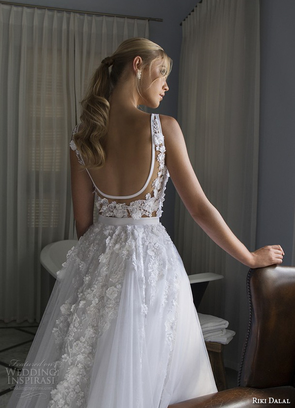 riki dalal 2015 valencia wedding dresses lace embroidered straps v neckline flora embroidered lace bodice beautiful a line gown gorgeous chapel sheer train open low back