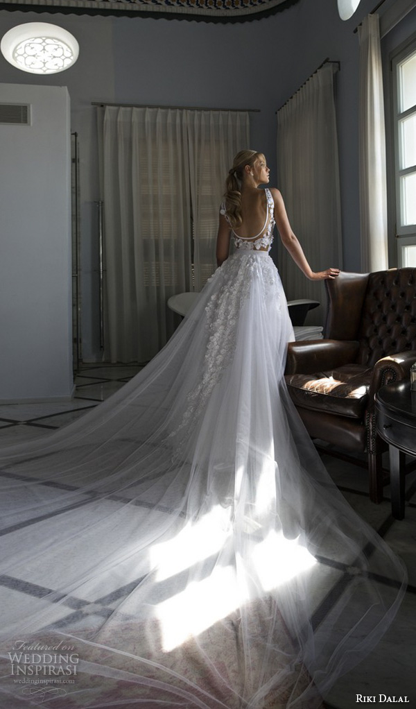 riki dalal 2015 valencia wedding dresses lace embroidered straps v neckline flora embroidered lace bodice beautiful a line gown gorgeous chapel sheer train