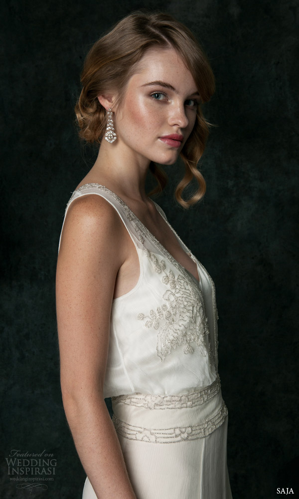 saja wedding 2016 bridal sleeveless wedding dress baroque inspired beadwork bodice ch6225