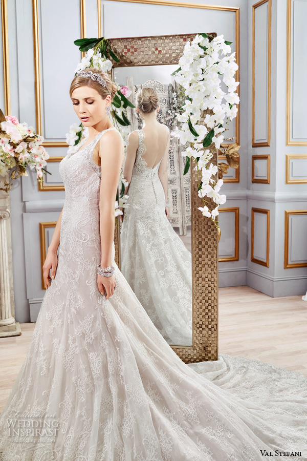 val stefani spring 2016 wedding dresses fit flare trumpet beautiful mermaid gown thick lace strap v neckline chapel train low back d8104 side val stefani spring 2016 wedding dresses fit flare trumpet beautiful mermaid gown thick lace strap v neckline chapel train low back d8104 side