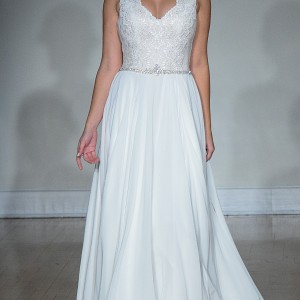 allure bridals new york bridal fashion week 2015 beautiful thick lace strap v neckline flowy a  line wedding dress lace embroidered bodice