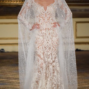 berta fall 2016 new york bridal fashion week gorgeous mermaid wedding dress long sleeves lace embroidery finale