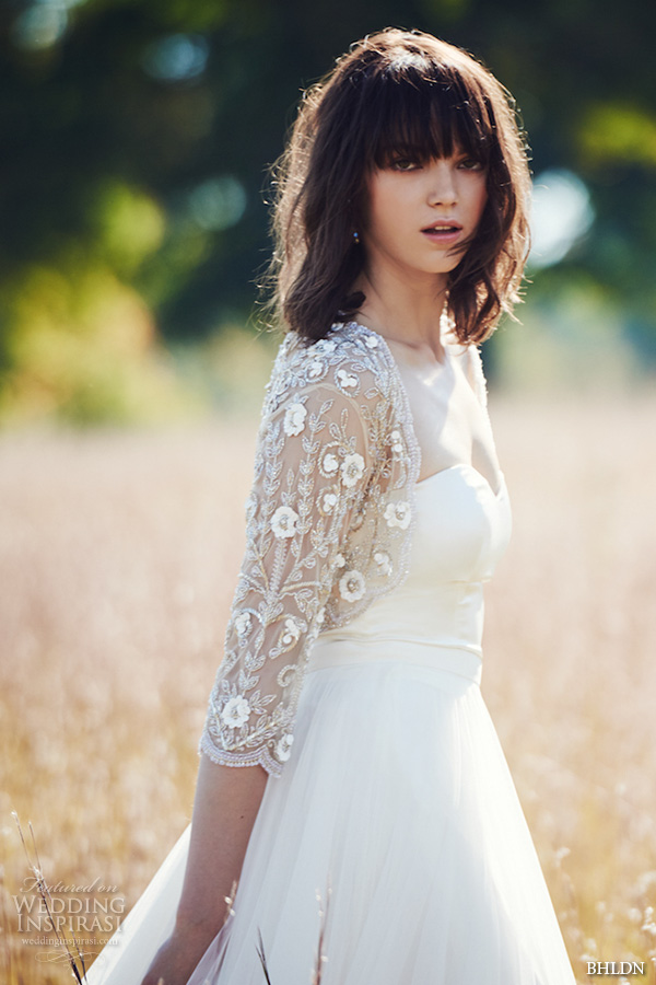 bhldn fall 2016 bridal dresses pretty strapless flowy sheath wedding dress with lace floral applique bolero jacket bhldn fall 2016 bridal dresses pretty strapless flowy sheath wedding dress with lace floral applique bolero jacket