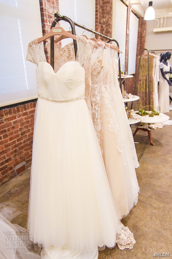 bhldn new york bridal fashion week 2015 pretty romantic cap sleeves sweet a  line wedding dress