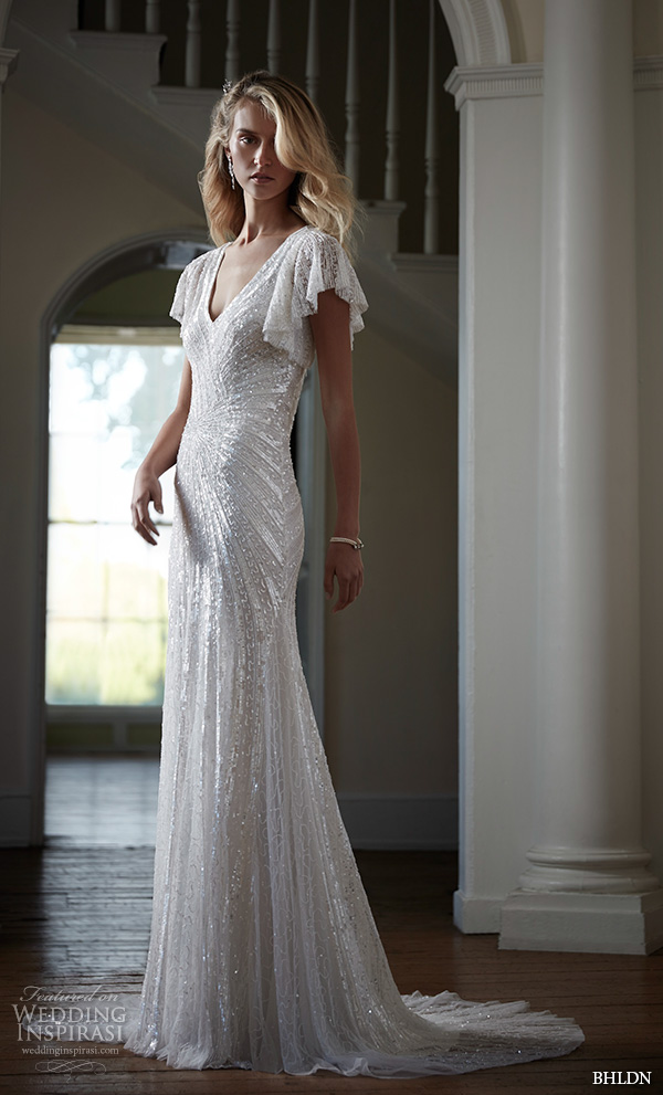 bhldn spring 2016 bridal gowns beautiful sheath wedding dress v neckline butterfly sleeves shimmering beaded embroidery throughout style sibella bhldn spring 2016 bridal gowns beautiful sheath wedding dress v neckline butterfly sleeves shimmering beaded embroidery throughout style sibella