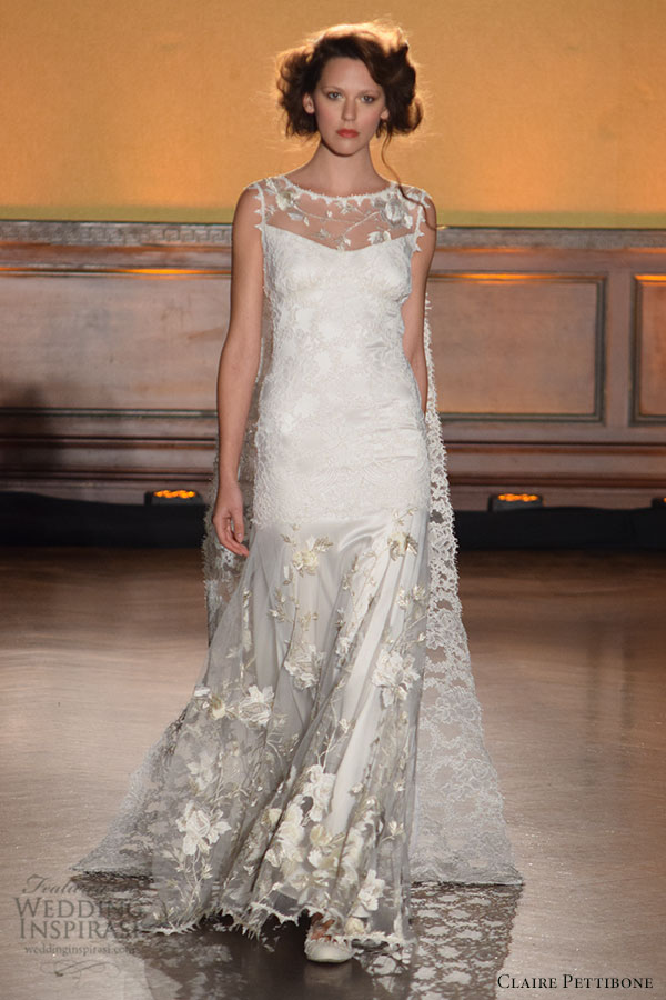 claire pettibone fall 2016 wedding dresses bridal week runway beautiful sheath dress sheer jewel neckline claire pettibone fall 2016 wedding dresses bridal week runway beautiful sheath dress sheer jewel neckline