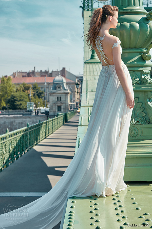 galia lahav gala fall 2016 bridal gowns gorgeous a  line wedding dress flowy tulle skirt illusion floral applique open back style 602