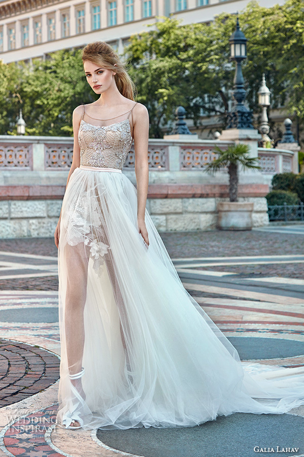galia lahav gala fall 2016 bridal gowns short mini wedding dress with full length illusion see through overskirt spagetti strap slim fit embellished bodice style 611 galia lahav gala fall 2016 bridal gowns short mini wedding dress with full length illusion see through overskirt spagetti strap slim fit embellished bodice style 611