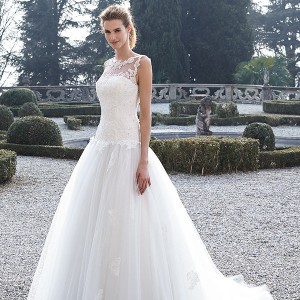 jillian 2016 bridal gowns beautiful drop waist a  line wedding ball gown dress boat illusion neckline tulle skirt style celine