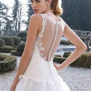 jillian 2016 bridal gowns beautiful drop waist a  line wedding ball gown dress boat illusion neckline tulle skirt style celine back