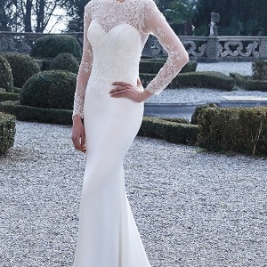 jillian 2016 bridal gowns beautiful sheath mermaid wedding dress bateau illusion neckline long sleeves style caterine