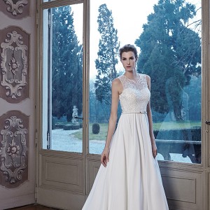 jillian 2016 bridal gowns jewel neckline lace embroidered top a  line wedding dress style charlot