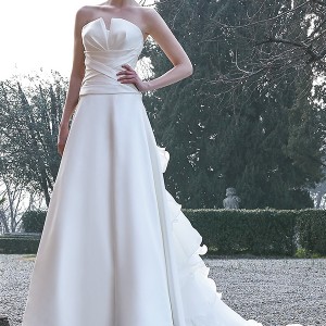 jillian 2016 bridal gowns peplum neckline a  line wedding dress simple chic design style candida