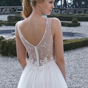 jillian 2016 bridal gowns pretty sleeveless a  line wedding dress jewel illusion neckline tulle skirt style candy back