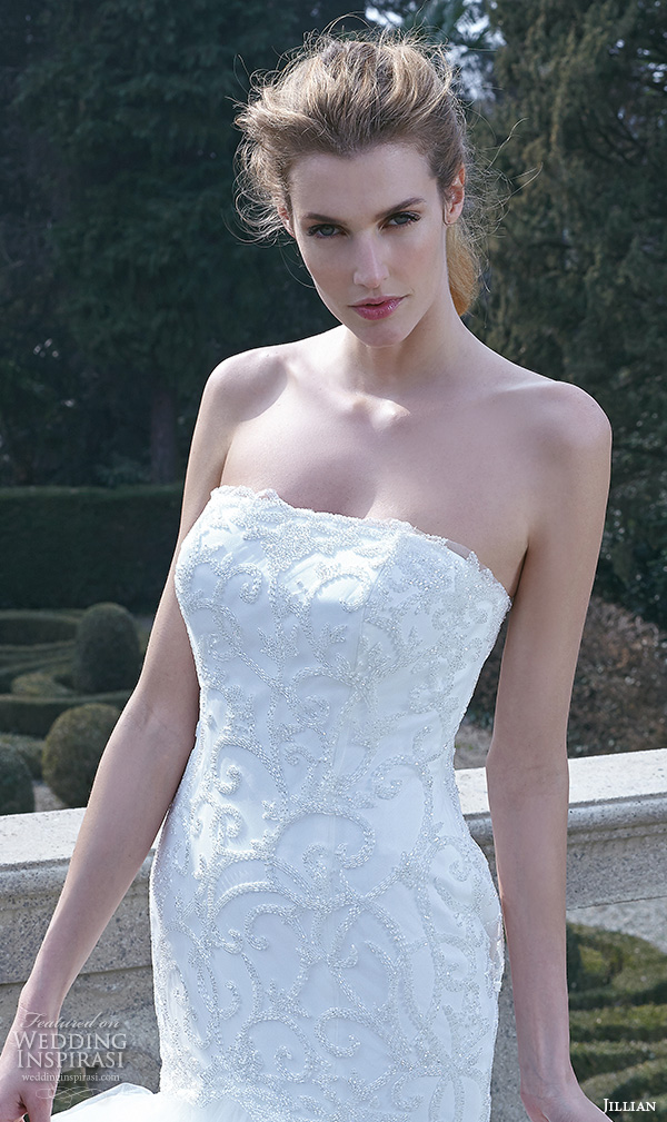 jillian 2016 bridal gowns straight across neckline mermaid wedding dress lace embroidered bodice to hip style cristiana 