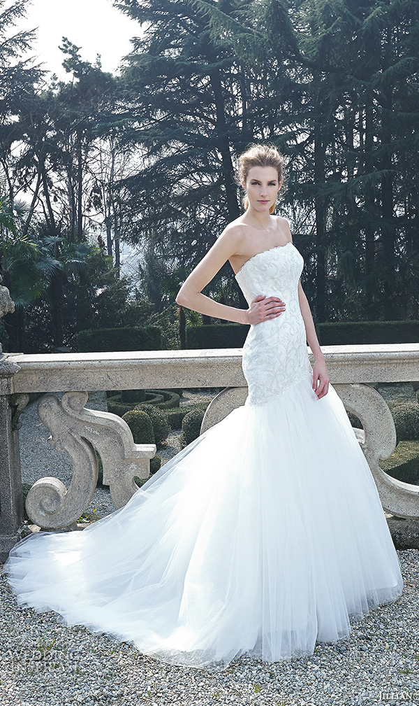 jillian 2016 bridal gowns straight across neckline mermaid wedding dress lace embroidered bodice to hip style cristiana