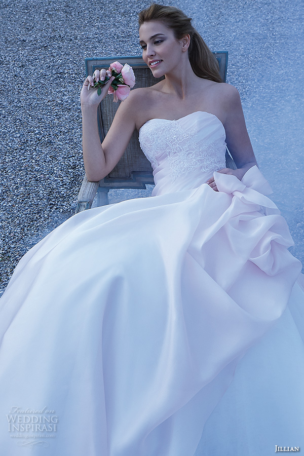 jillian 2016 bridal gowns strapless ball gown wedding dress sweetheart neckline pink color style carlotta 