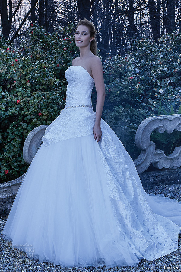 jillian 2016 bridal gowns strapless straight across wedding ball gown dress tulle skirt style carlene