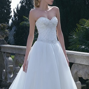 jillian 2016 bridal gowns strapless sweetheart neckline lace embellishment bodice tulle ball gown wedding dress style cher